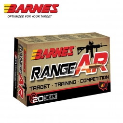 Barnes Range AR 5.56x45mm 52gr. Zn Core OTFB 20 Round Box Ammunition